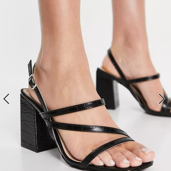 ASOS Shoes - Black Croc Heeled Sandals